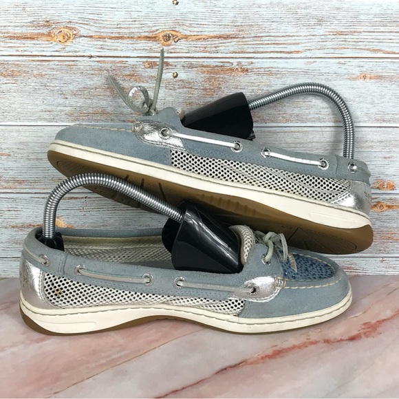 Sperry Angelfish Top Sider Blue Suede and Mesh - Picture 6 of 11